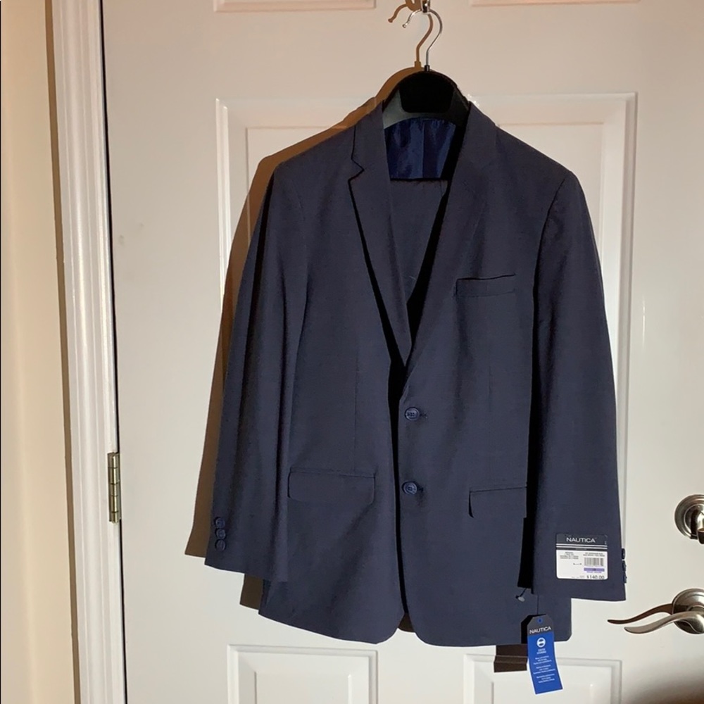 Nautica Norwegian Blue Crosshatch Dress Suit - 18R OR 12R